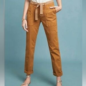 Anthropologie WANDERER PANT TAN 32 Waist 28inch Inseam With Belt
